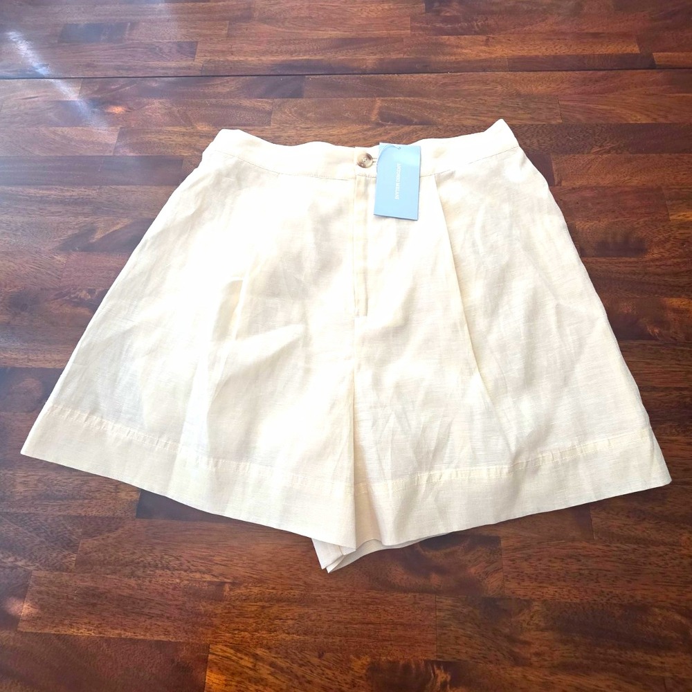 Antonio Melani Short Bonnie Women's Shorts 8 Beige Linen Blend Pockets
